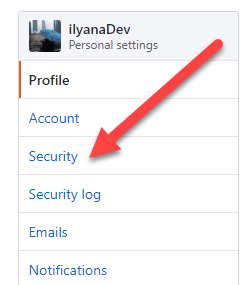 GitHub Security button