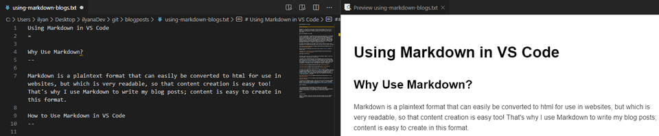VS Code Markdown Preview