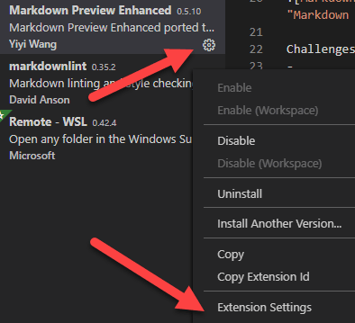 VS Code Extension Settings
